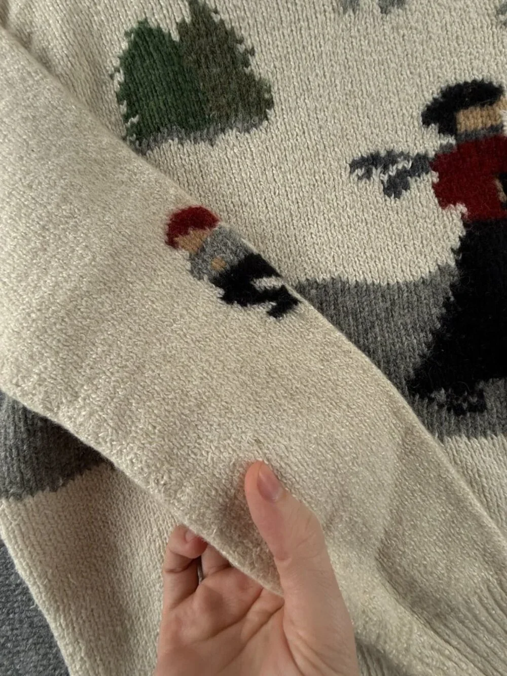 Ralph Lauren XL Hand Knit Tricote A La Main Turtleneck Sweater Graphic Winter